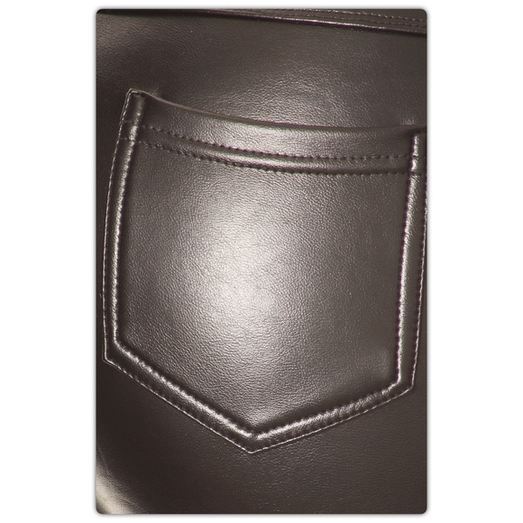 Black Vegan Leather Pants - Picture 3 of 4